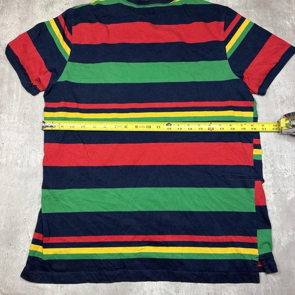 Levi's Multi-Color Striped Men's Large T-Shirt Y2K Blue Red Green Yellow